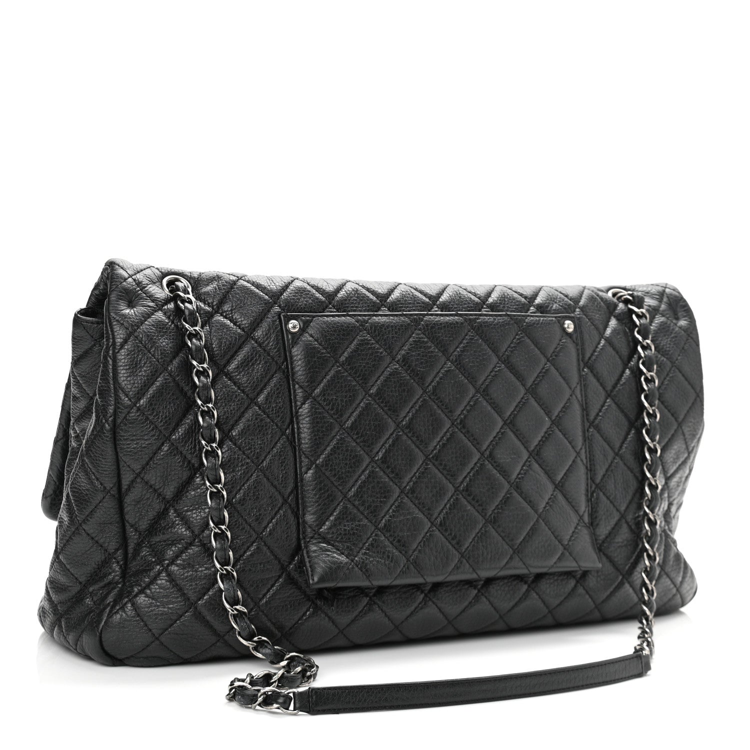 Chanel Calfskin Quilted XXL Travel Flap Bag Black 3 of 10