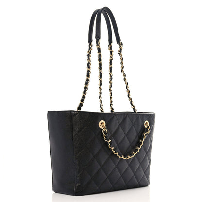 Chanel Caviar Quilted Small Shopping Tote Black 3 of 10