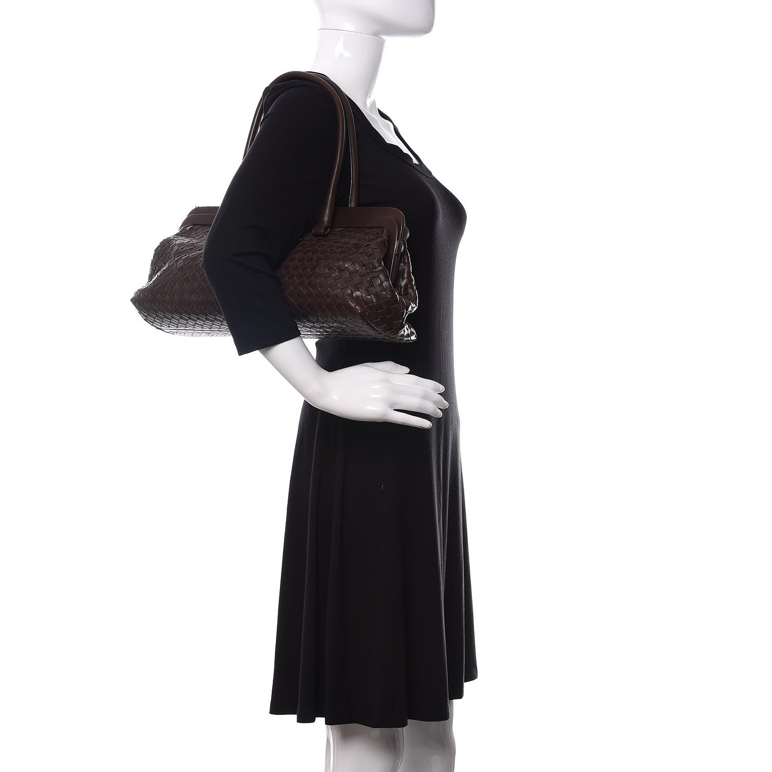 Bottega Veneta Nappa Intrecciato Frame Shoulder Bag Ebano 2 of 16