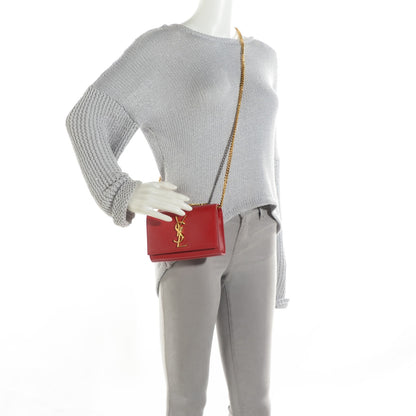 Saint Laurent Grain De Poudre Small Classic Monogram Satchel Red 2 of 7