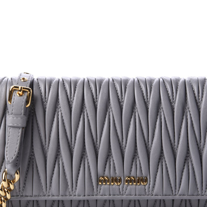 Miu Miu Nappa Matelasse Wallet On Chain Marmo 9 of 11