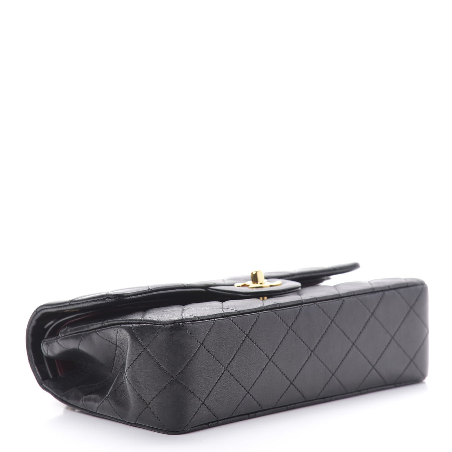 Lambskin Quilted Small Double Flap Black