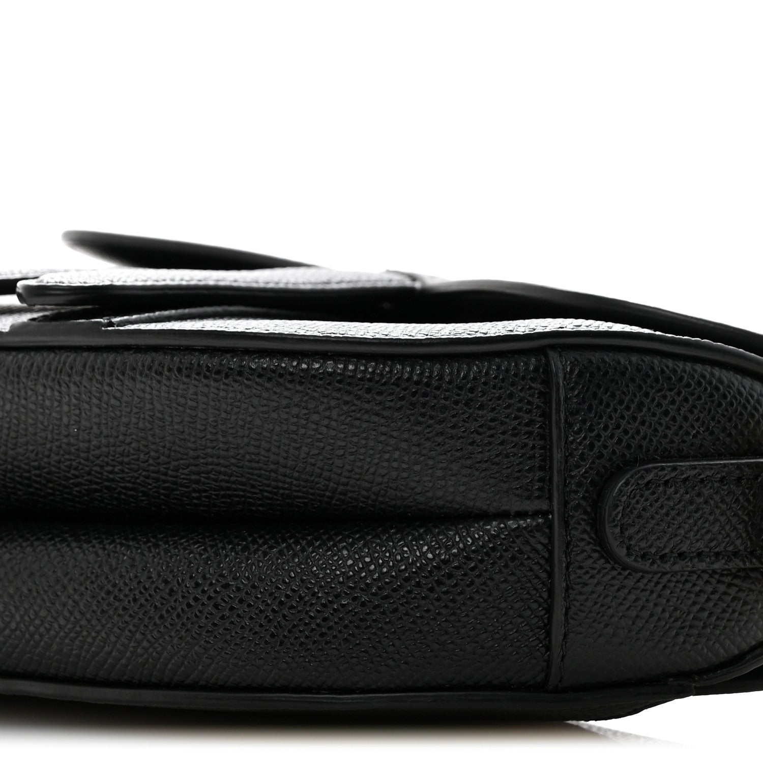 Christian Dior Grained Calfskin Mini Saddle Bag With Strap Black 10 of 13