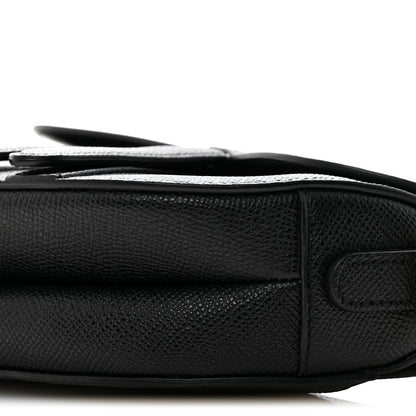 Christian Dior Grained Calfskin Mini Saddle Bag With Strap Black 10 of 13