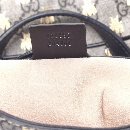Gucci Soft GG Supreme Monogram Bees Small Crossbody Tote Beige Oro Black 8 of 13