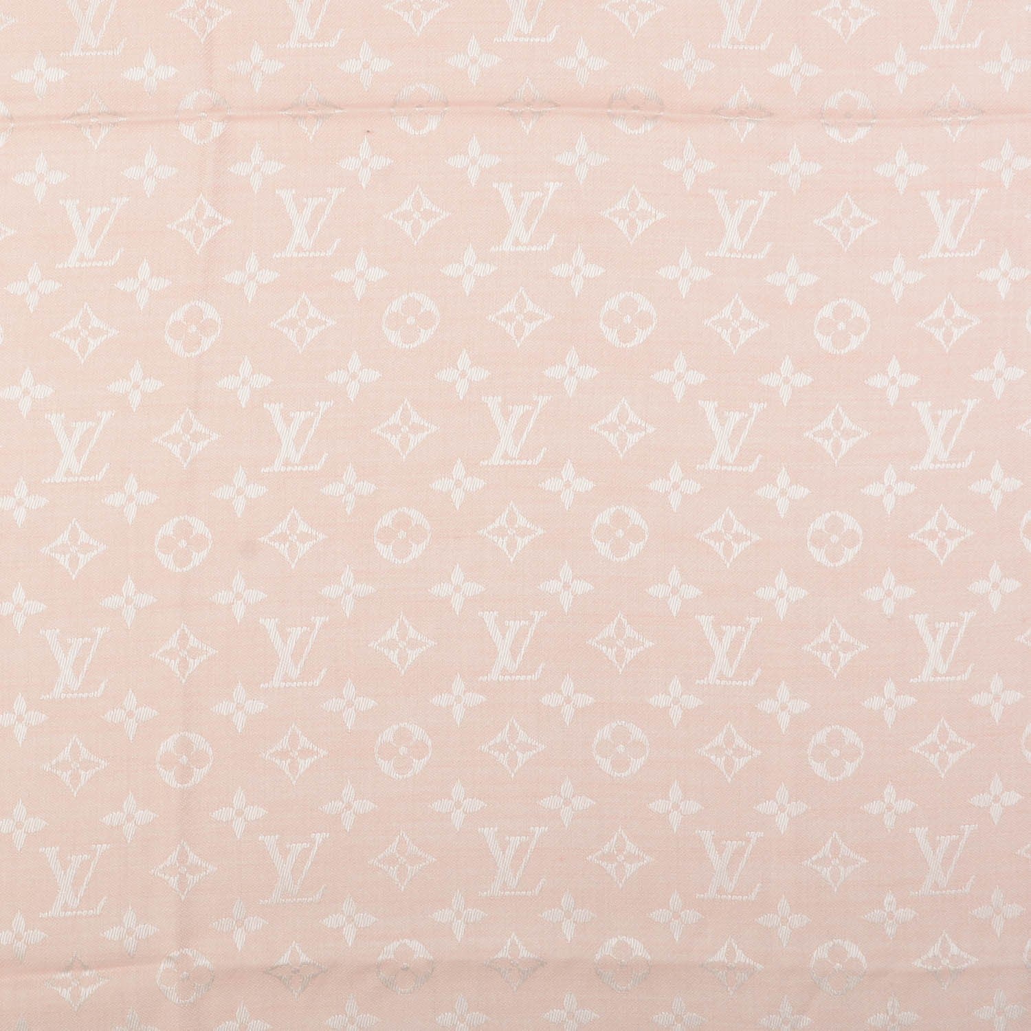 Louis Vuitton Silk Wool Monogram Denim Shawl Rose 1 of 5