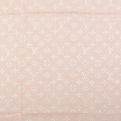Louis Vuitton Silk Wool Monogram Denim Shawl Rose 1 of 5