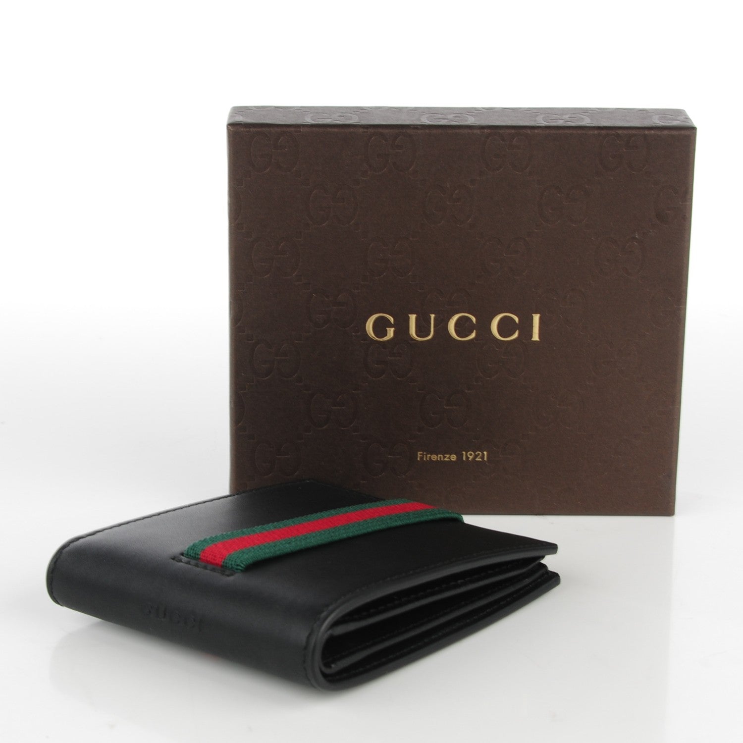 Gucci Calfskin Web Bi-Fold Wallet Black 4 of 7