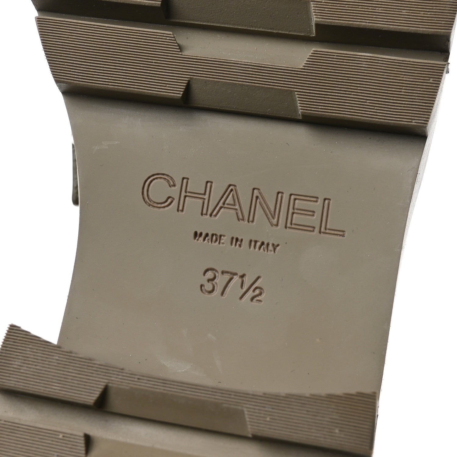 Chanel Calfskin Metal CC Loafers 37.5 Khaki 7 of 10