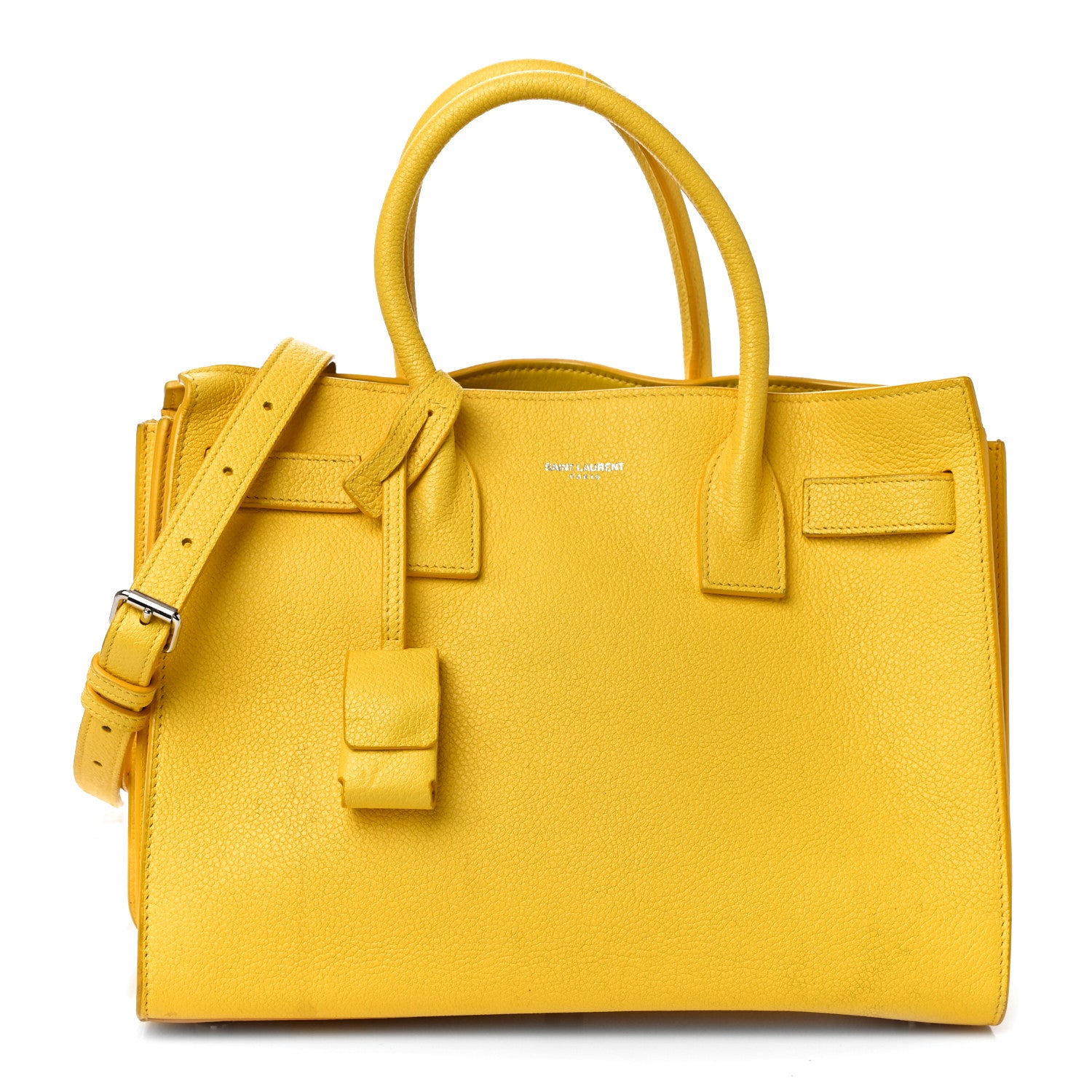 Saint Laurent Grained Calfskin Baby Sac De Jour Yellow 1 of 17