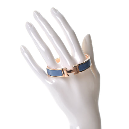 Hermes Enamel Narrow Clic Clac H Bracelet PM Bleu Turquin 2 of 4