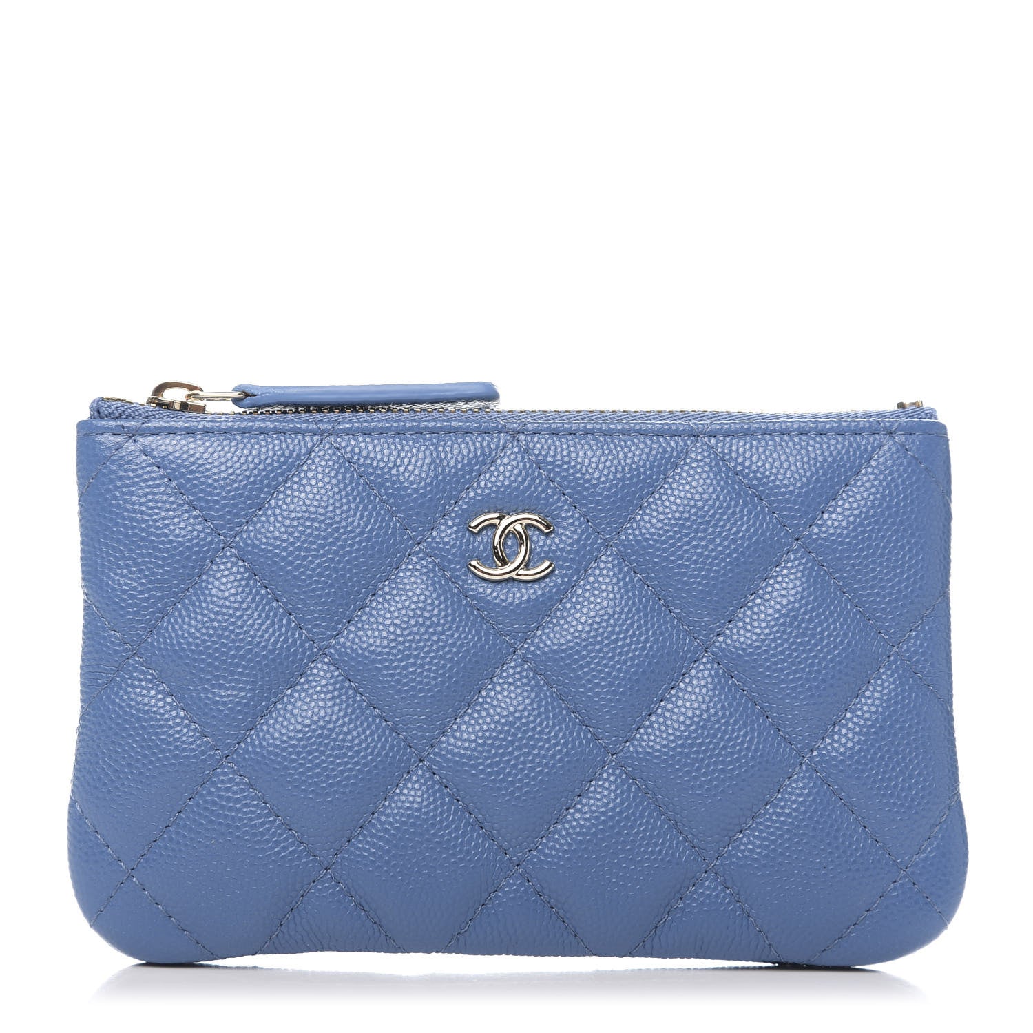 Chanel Caviar Quilted Small Cosmetic Case Blue 1 of 8