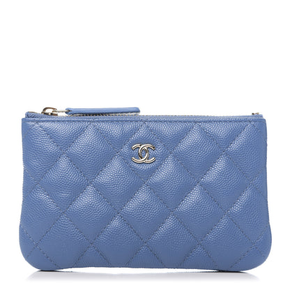 Chanel Caviar Quilted Small Cosmetic Case Blue 1 of 8