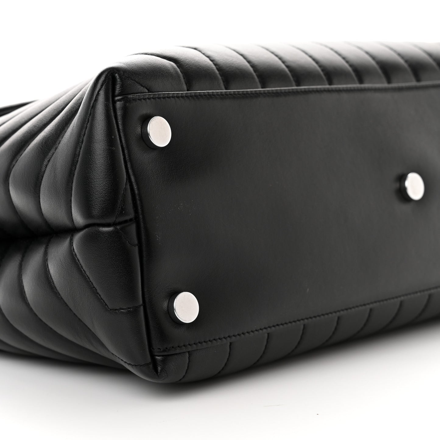 Calfskin Y Quilted Monogram Large Loulou Chain Satchel Black