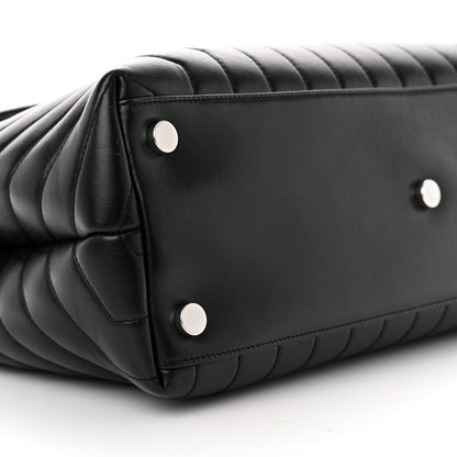 Saint Laurent Calfskin Y Quilted Monogram Large Loulou Chain Satchel Black 8 of 10