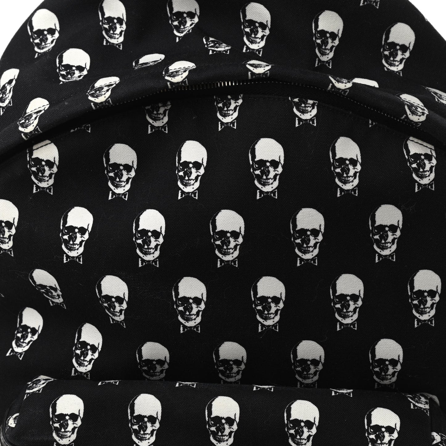 Canvas Skull Print City Backpack Black