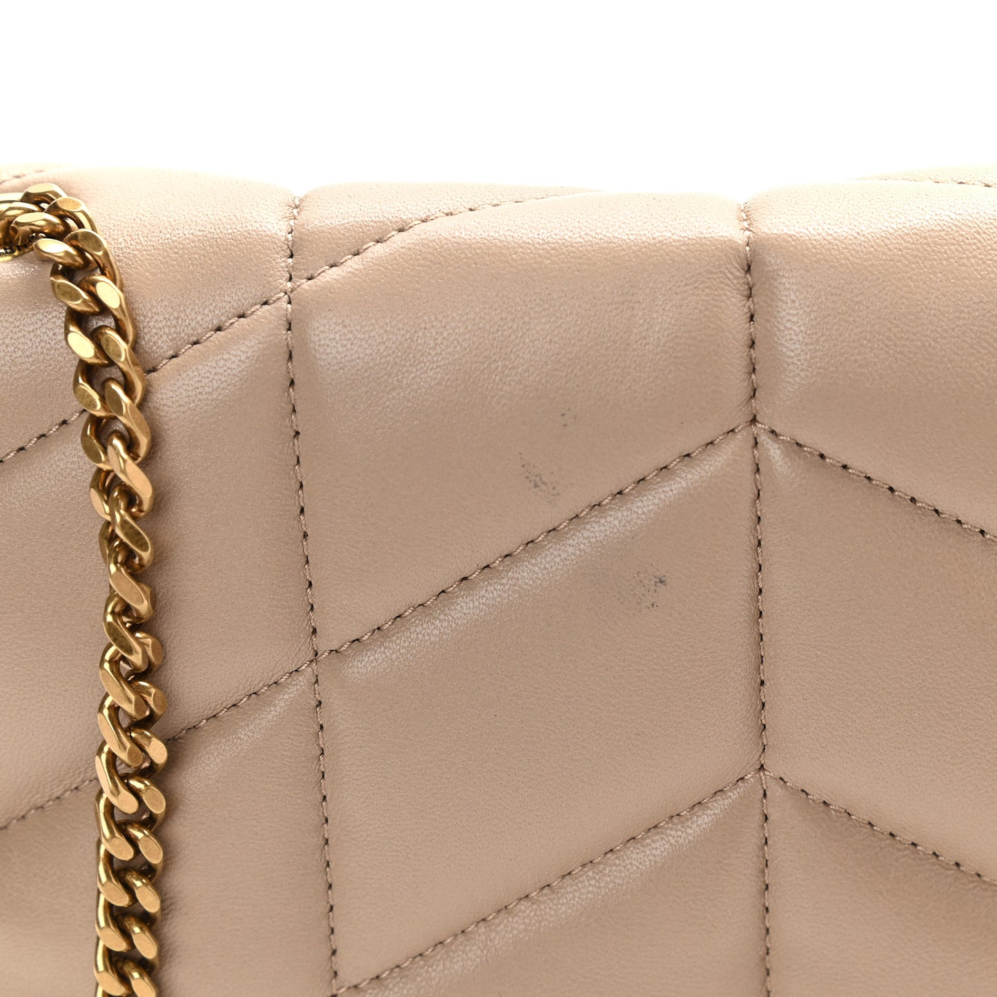 Lambskin Quilted Toy Loulou Puffer Monogram Chain Satchel Nude Powder