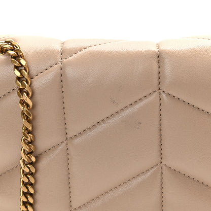 Saint Laurent Lambskin Quilted Toy Loulou Puffer Monogram Chain Satchel Nude Powder 9 of 9