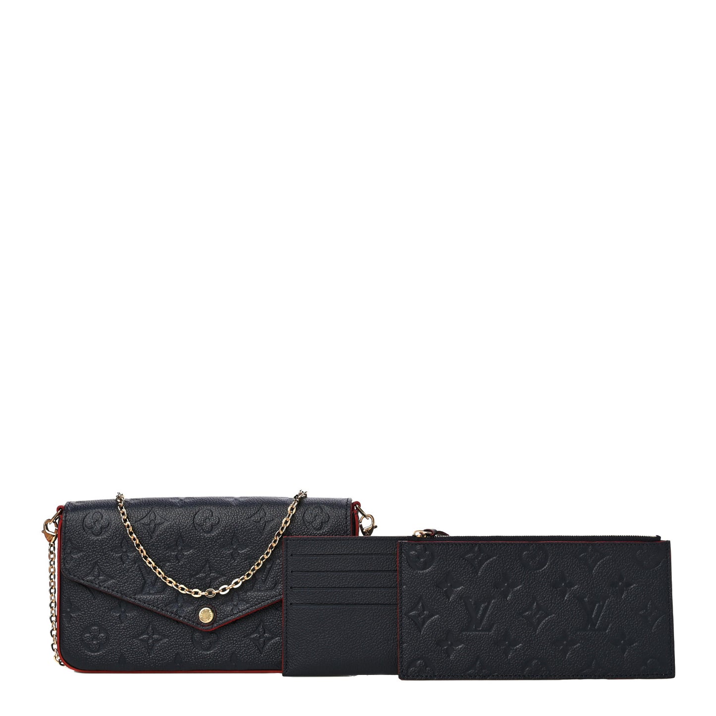 Empreinte Pochette Felicie Chain Wallet Marine Rouge