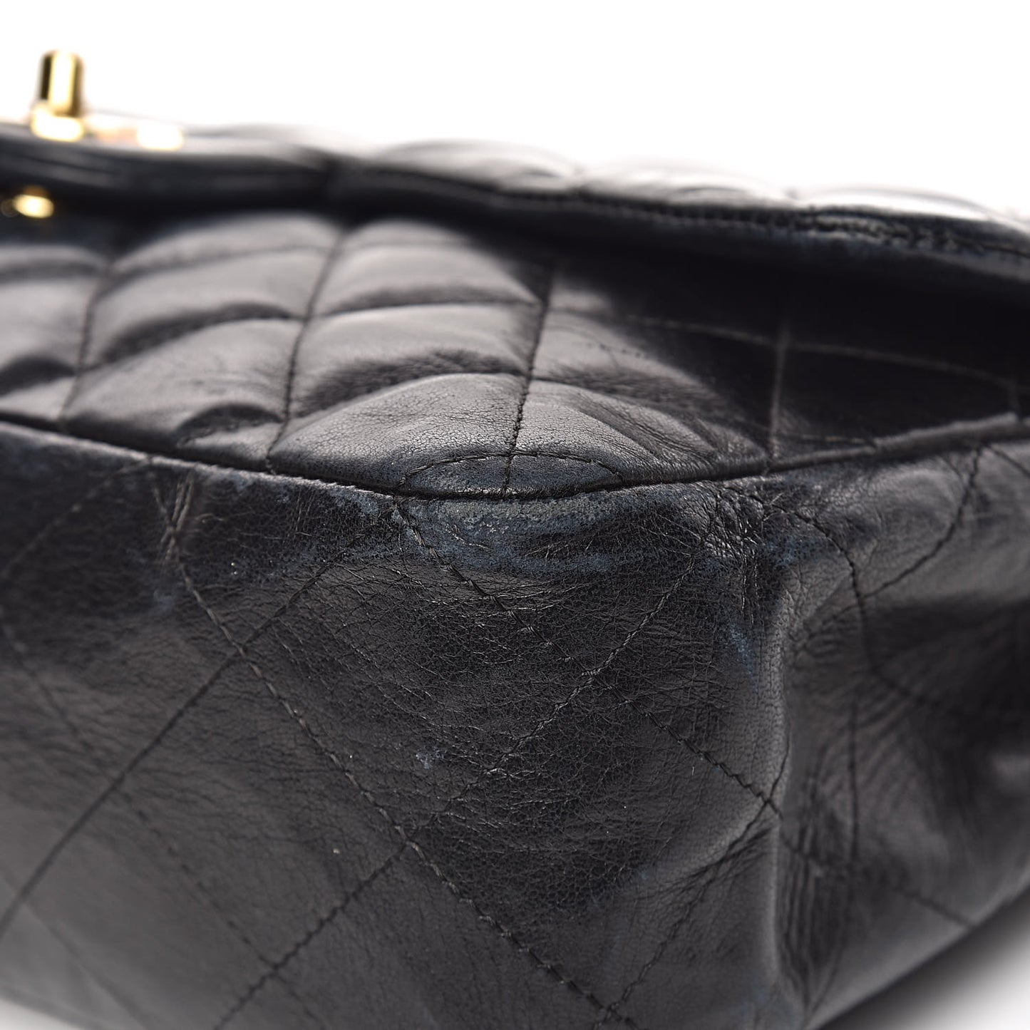 Lambskin Quilted Jumbo Single Flap Black