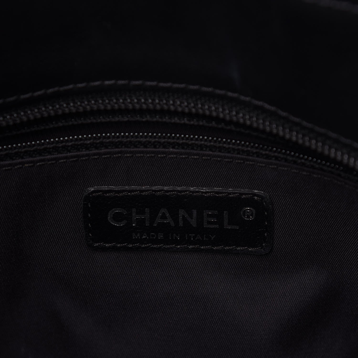 Chanel Coated Canvas Quilted Small Paris Biarritz Tote Black 8 of 10