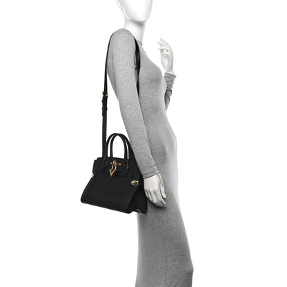 Louis Vuitton Calfskin Steamer PM  Black 2 of 9