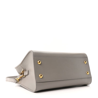 Saint Laurent Calfskin Baby Monogram Downtown Cabas Oyster Grey 4 of 10