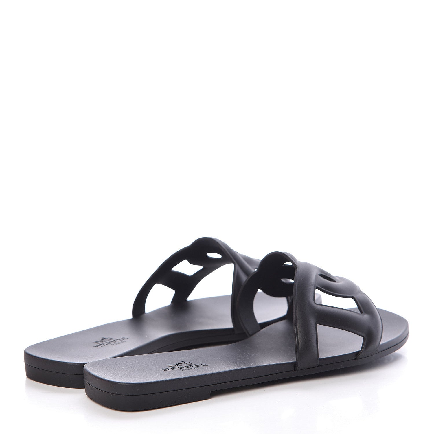 Hermes Rubber Aloha Sandals 36 Black 4 of 8