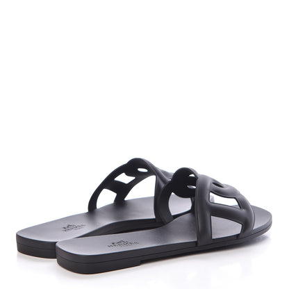 Hermes Rubber Aloha Sandals 36 Black 4 of 8