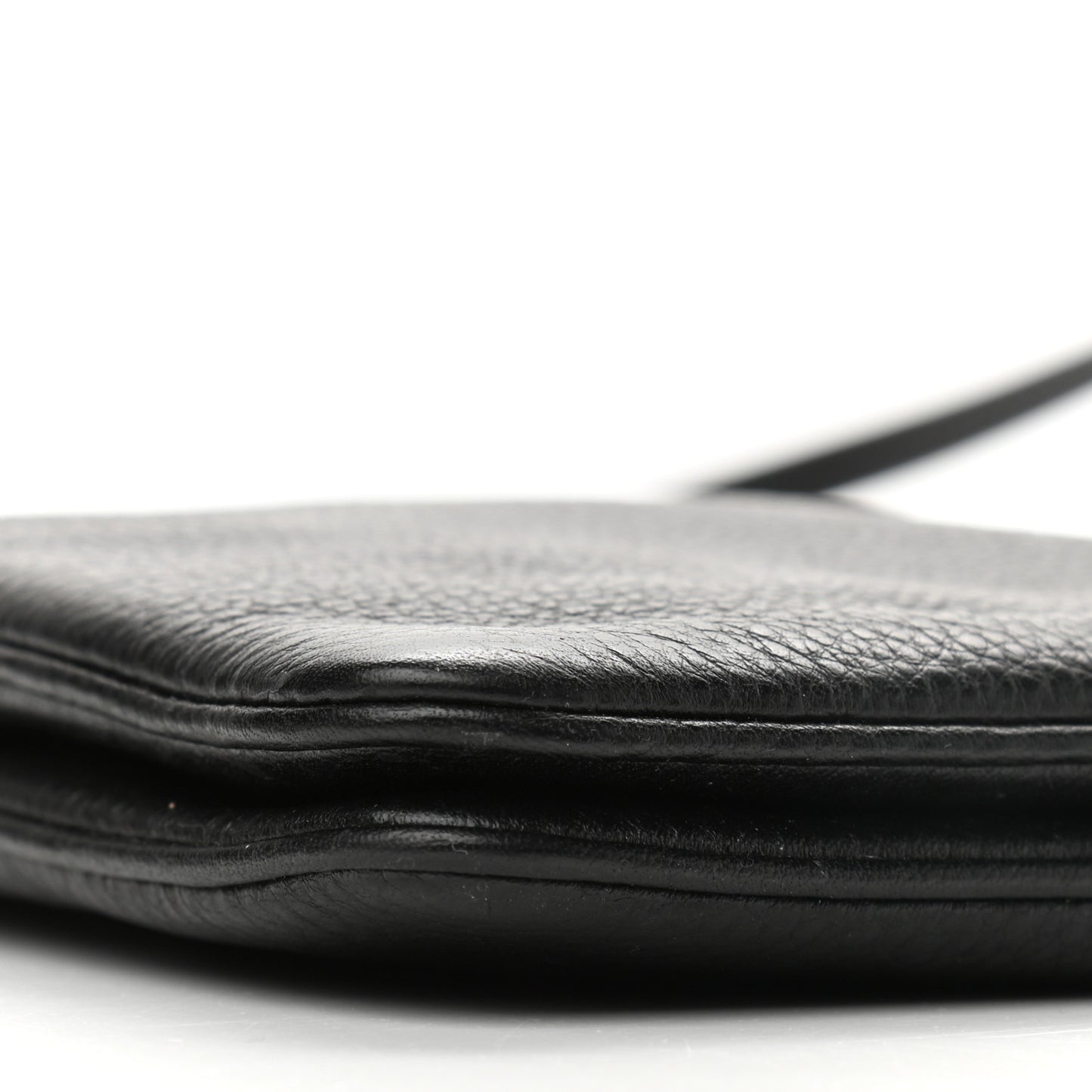 Vitello Daino Double Zip Crossbody Bag Black