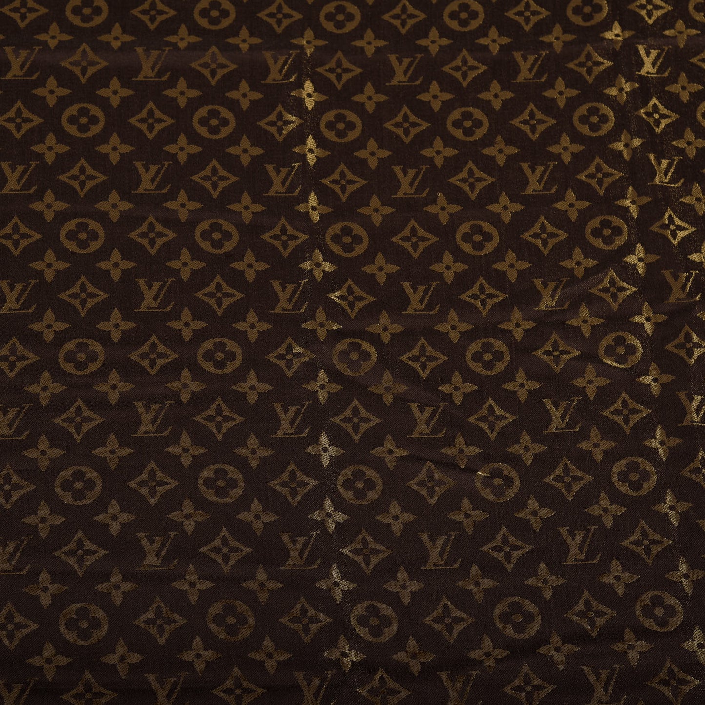 Silk Lurex Wool Monogram Shine Shawl Brown