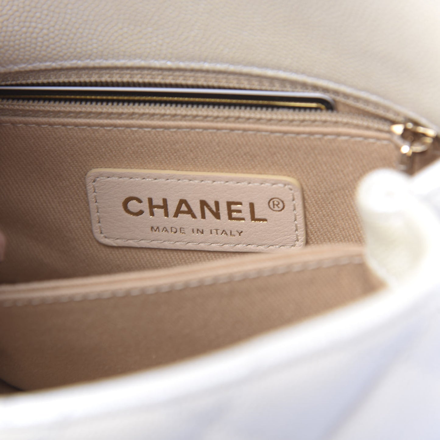 Iridescent Caviar Quilted Extra Mini Coco Handle Flap Ivory