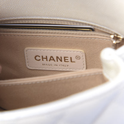 Chanel Iridescent Caviar Quilted Extra Mini Coco Handle Flap Ivory 6 of 10