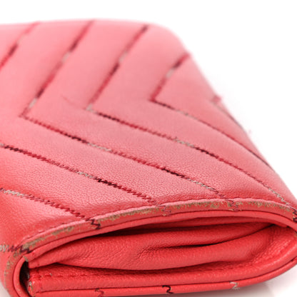 Chanel Lambskin Chevron Quilted Card Holder Pink 17 of 19