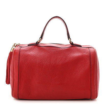 Gucci Pebbled Calfskin Medium Soho Boston Red 1 of 25