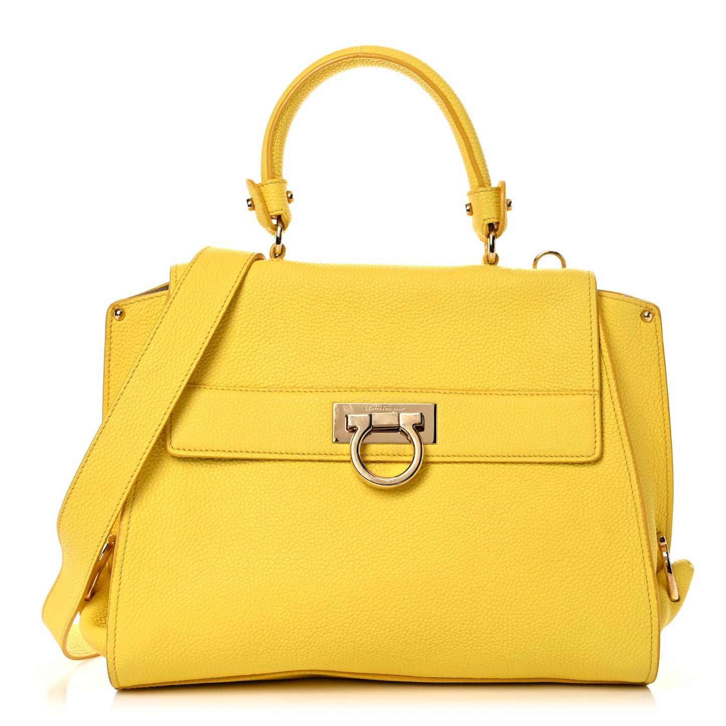 Calfskin Sofia Gancini Satchel Yellow