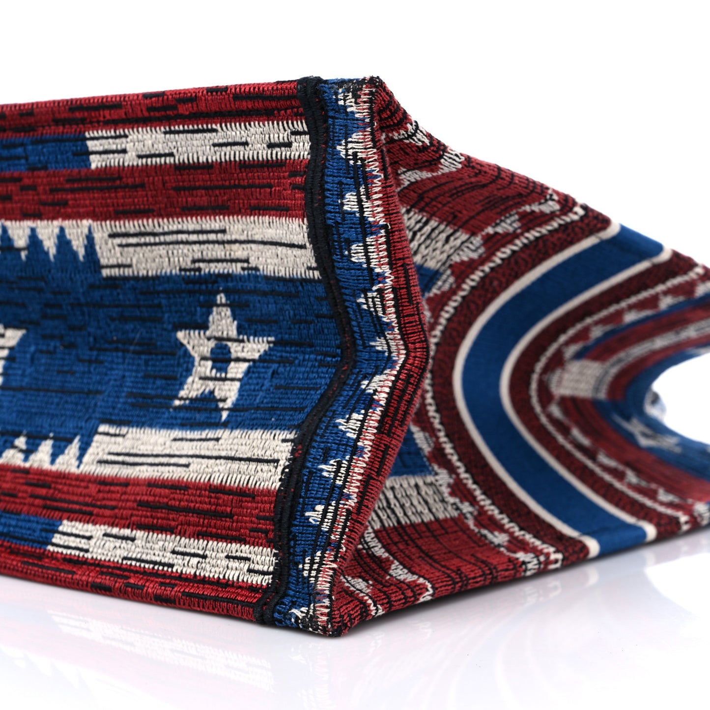 Canvas Embroidered Exclusive Union Jack Book Tote Blue Multicolor