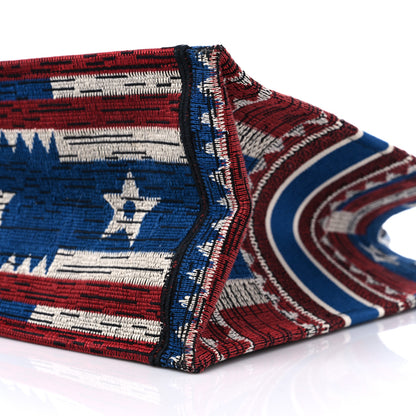 Christian Dior Canvas Embroidered Exclusive Union Jack Book Tote Blue Multicolor 9 of 10