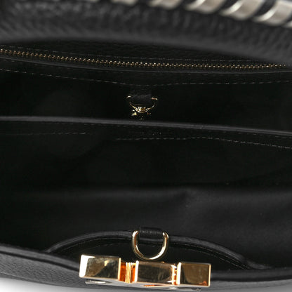 Louis Vuitton Taurillon Capucines MM Black Etain Metallic Gray 4 of 5