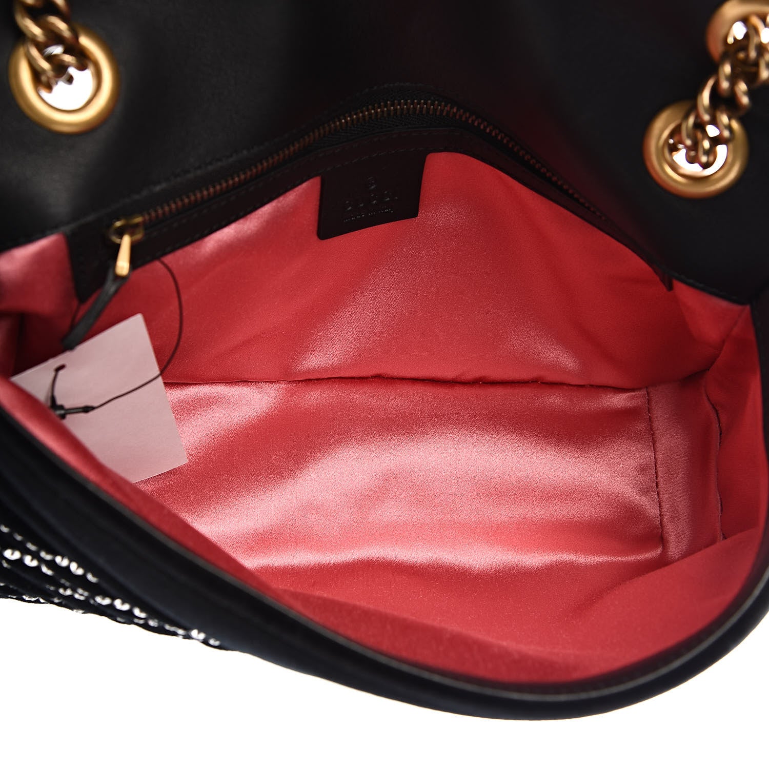 Gucci Velvet Matelasse Marquise Crystals Embroidered Small GG Marmont Shoulder Bag Black 5 of 10
