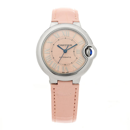 Cartier Stainless Steel Alligator 33mm Ballon Bleu De Cartier Automatic Watch Pink 1 of 5