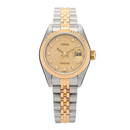 Rolex Stainless Steel 18K Yellow Gold Diamond 26mm Oyster Perpetual Datejust Watch Champagne Jubilee 79173 1 of 4