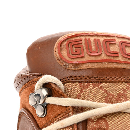 Gucci X SEGA Suede Calfskin GG Monogram Mens Flashtrek Sneakers 6.5 New Cuir Beige Ruggine 12 of 12