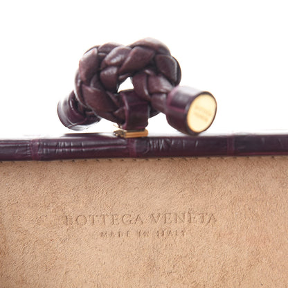 Bottega Veneta Crocodile Knot Clutch Aubergine 6 of 6