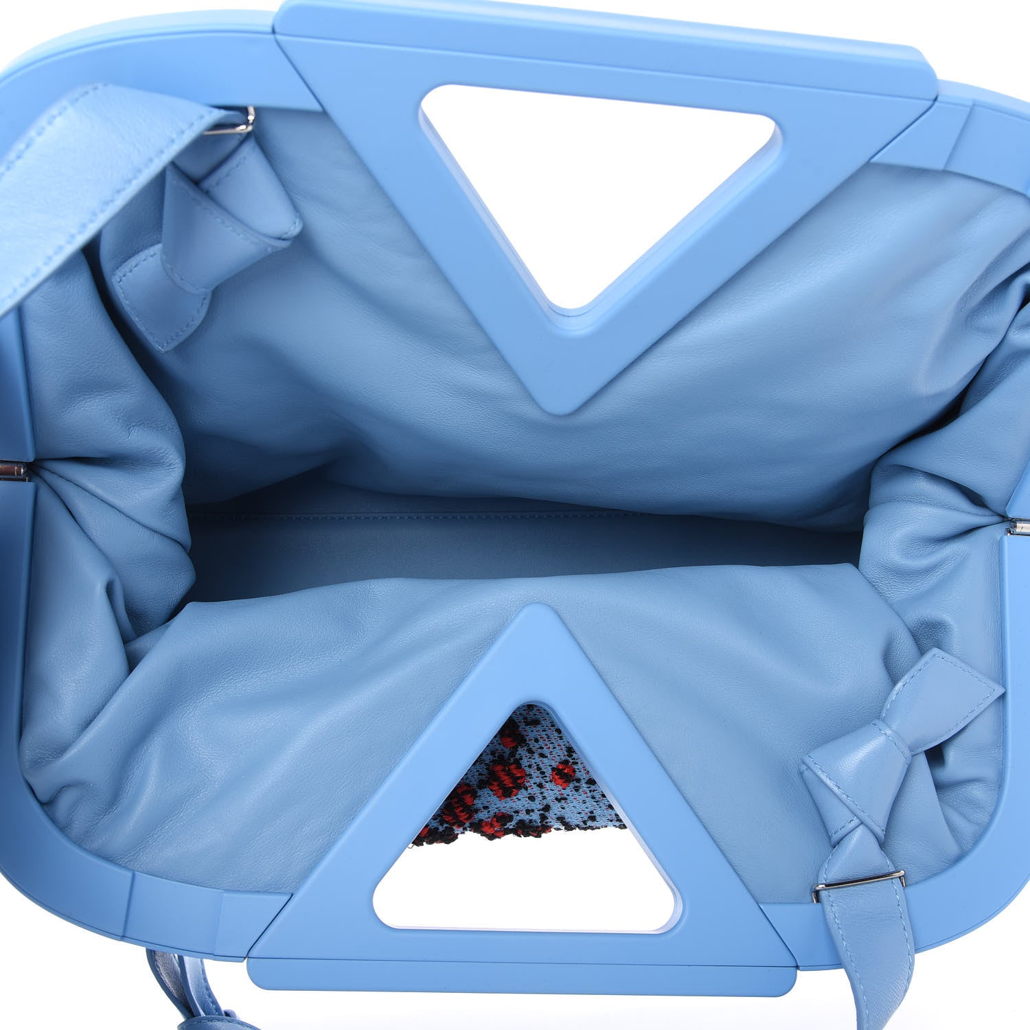 Bottega Veneta Textured Fabric Medium The Point Triangle Bag Red