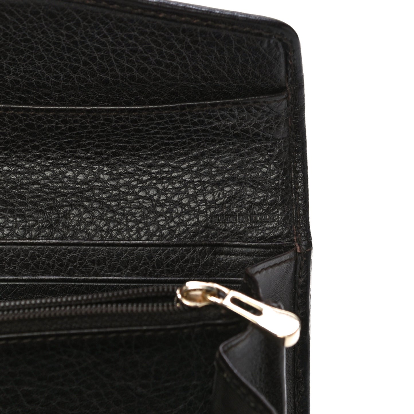 Calfskin Mega Check Continental Wallet Black