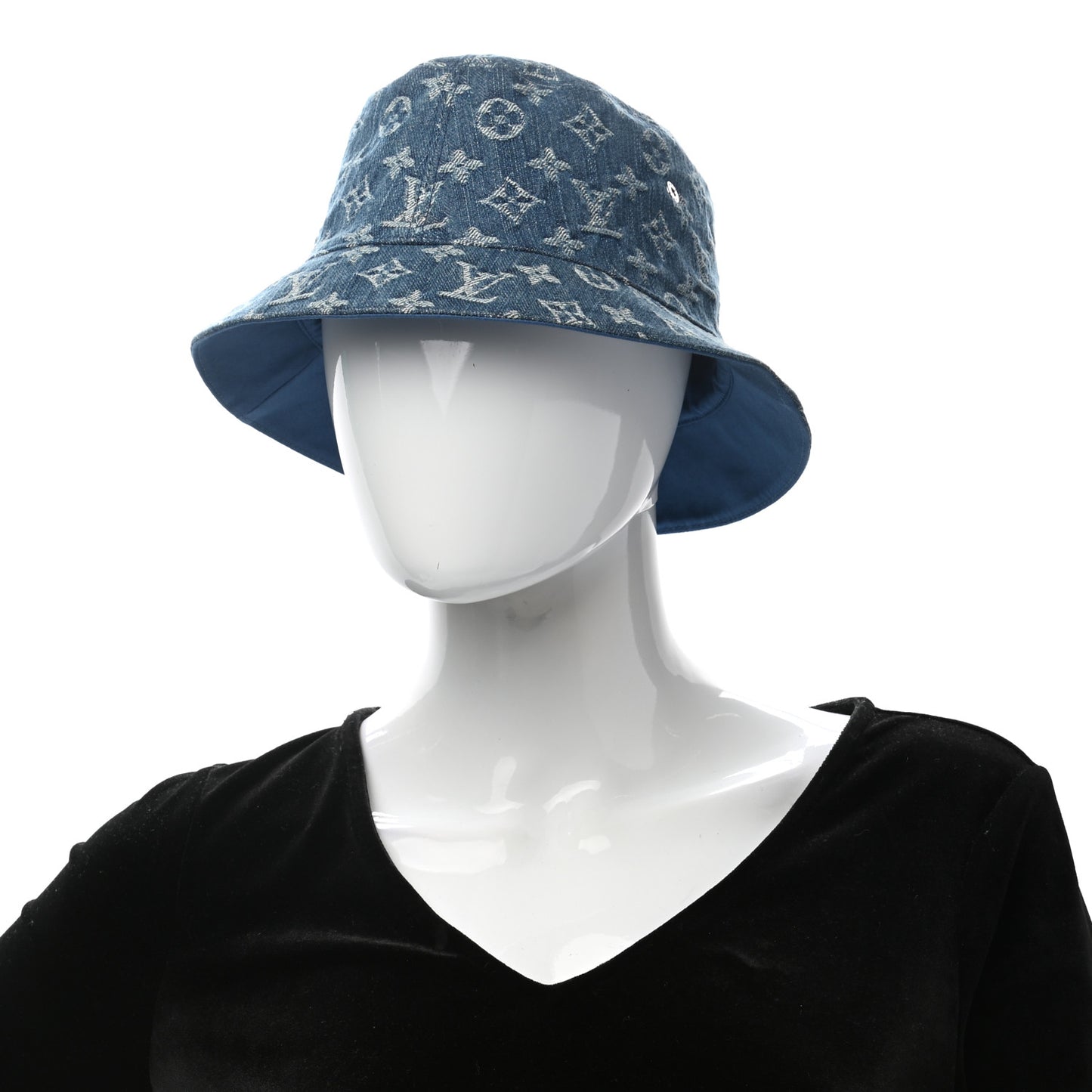 Monogram Denim Transformable Bob Bucket Hat 58 Blue