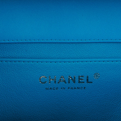 Chanel Patent Quilted Clutch with Chain Flap Blue 7 of 8