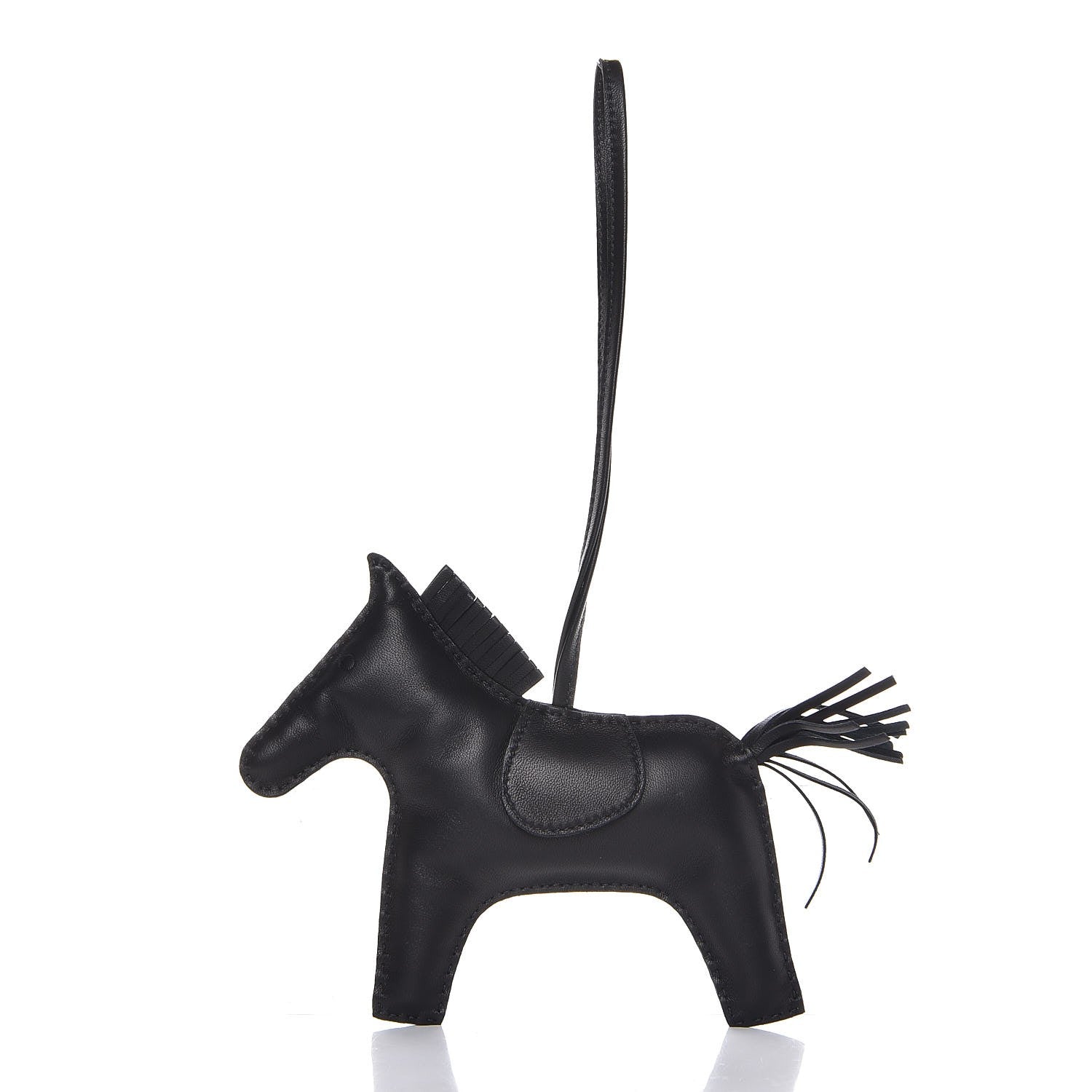 Hermes Milo Lambskin Grigri Rodeo Horse Bag Charm GM So Black 1 of 5