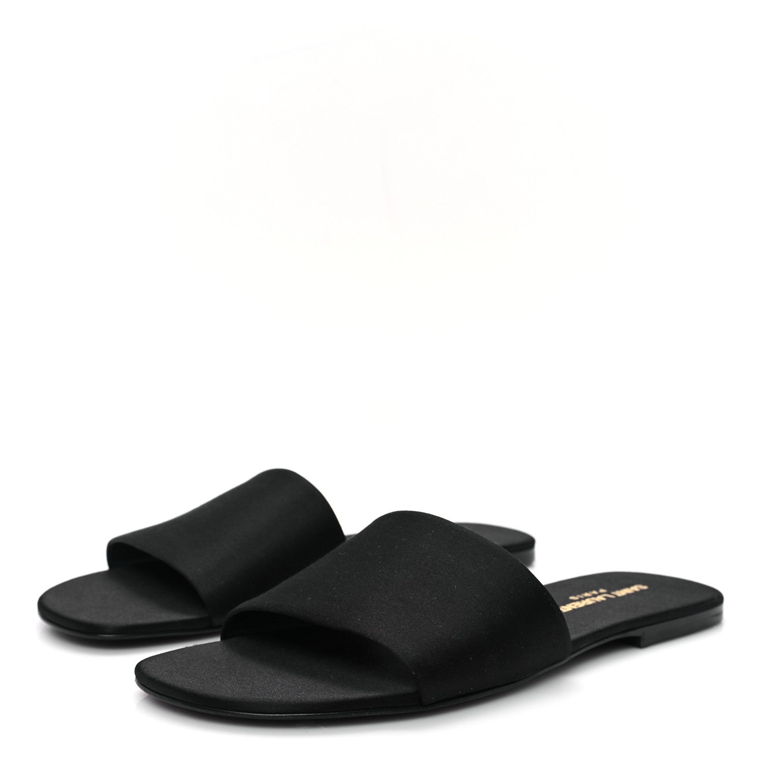 Saint Laurent Satin Mens Carlyle Slide Sandals 41 Black 4 of 10